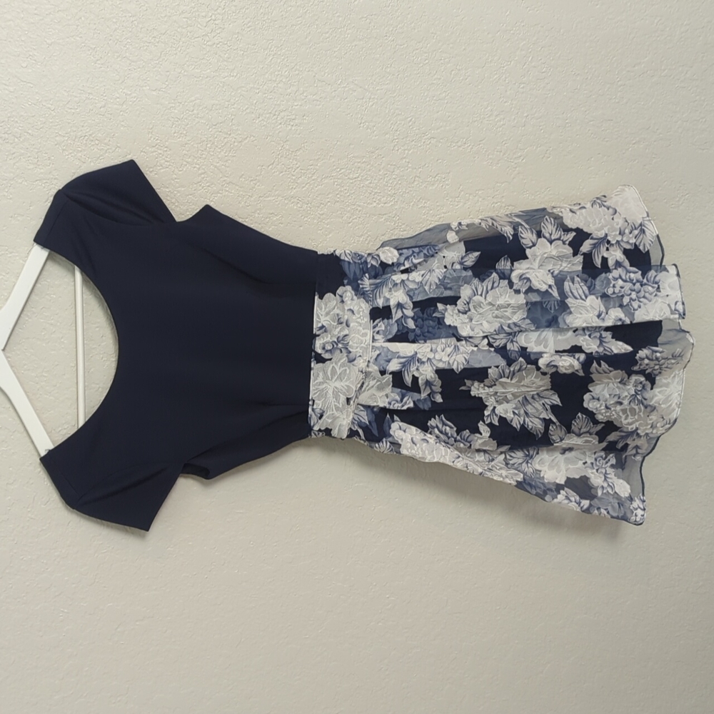 B. Darlin' 7/8 Navy Cap Sleeve Party Dress